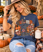 Autumn Days & Cozy Nights Leopard Tee - women's fall graphic tee