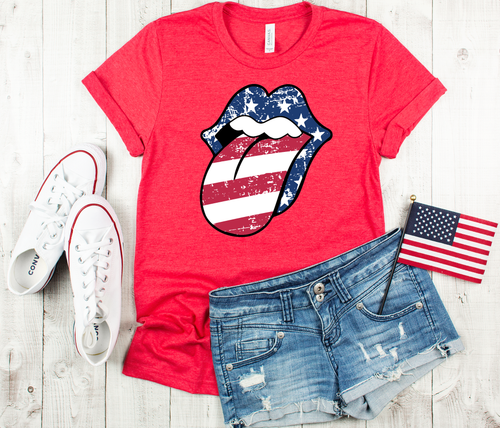 American Stripes Tongue Tee - SKC Boutique
