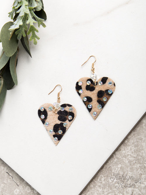 Wild at Heart Studded Leopard Earrings, AB Crystal - SKC Boutique