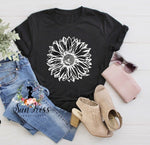 White Sunflower Tee - SKC Boutique