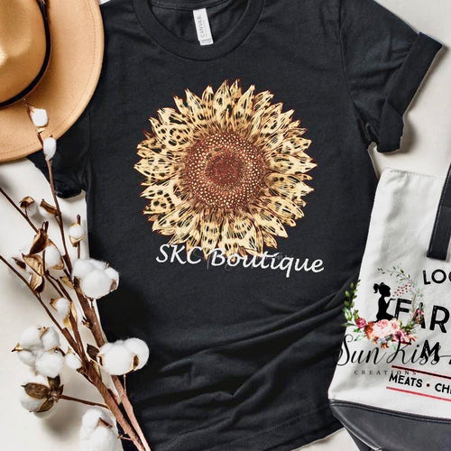 Leopard Sunflower Tee - SKC Boutique