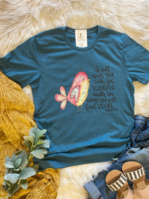 He will cover you with his feathers T-Shirt - SKC Boutique